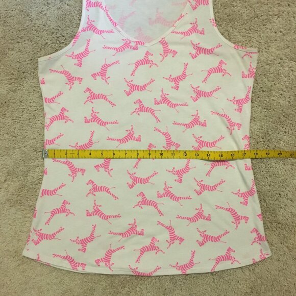 Warehouse One Neon Pink and White Zebra Tank Top - Picture 14 of 16